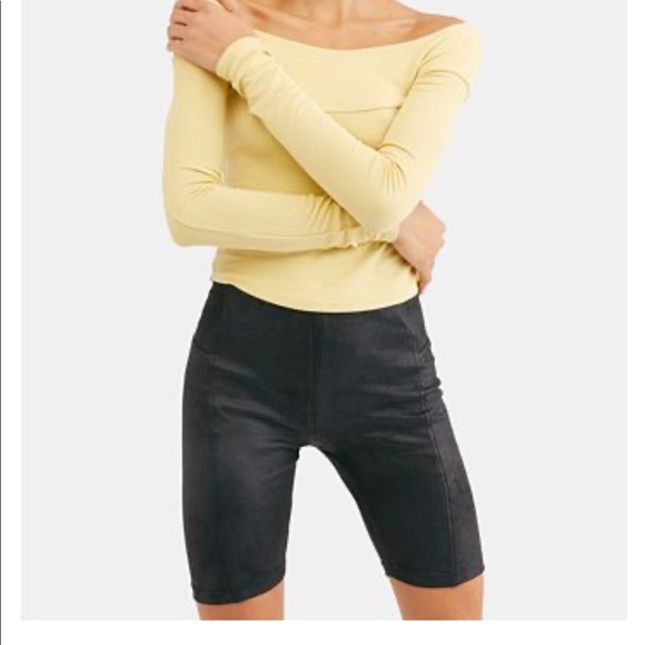 Free People Suede Bike Shorts NWT - Picture 2 of 3
